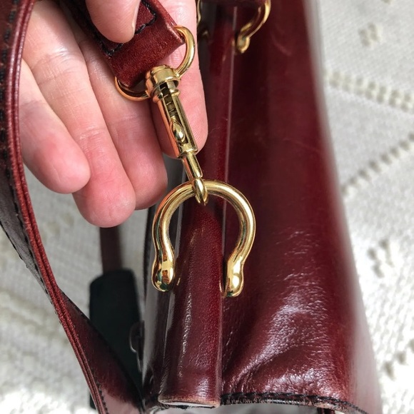 Vintage/Crafted in USA Yamani Genuine Leather Men's Purse/Briefcase Burgundy - Picture 12 of 16